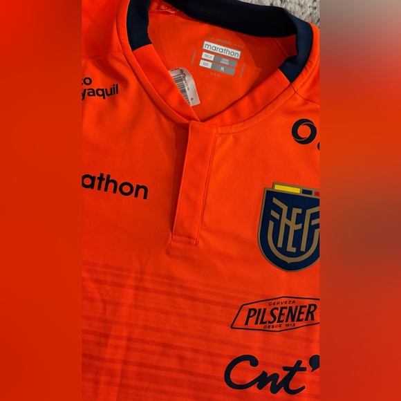 Marathon Authentic Ecuador Soccer Orange Pre Match Sponsors Jersey Men’s Sz: XL - Picture 2 of 4